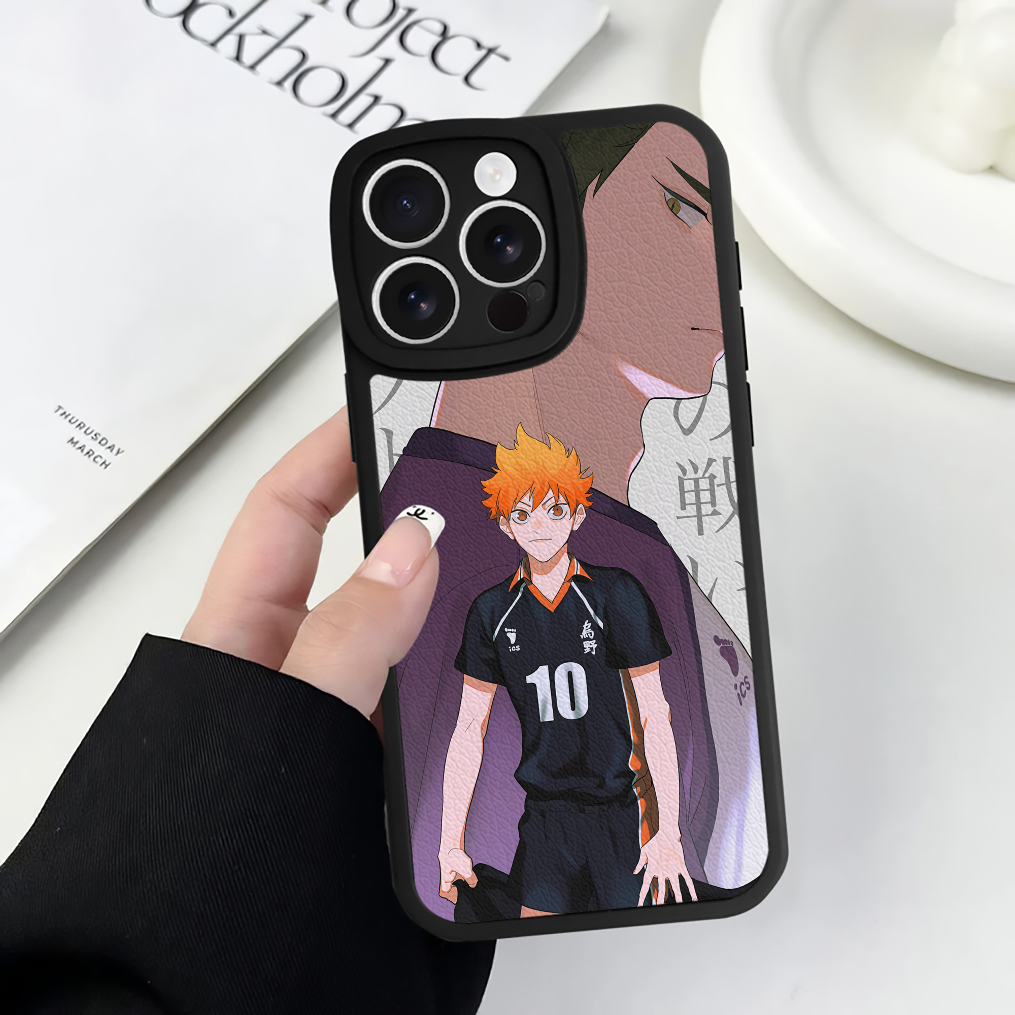 （画像用） ハイキュー!! Haikyu!! 【iPhone 16シリーズ対応】シリコンスマホケース（レザー調） 材質：シリコン
